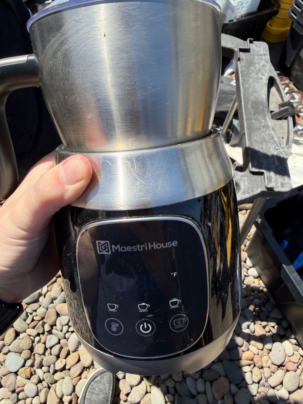 Maestri House Electric Milk Frother - Black & Stainless